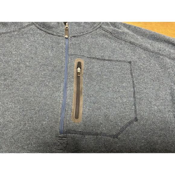 Mountain Hardwear Sweater Mens XL Blue Wool Blend 1/4 Zip Pullover Outdoors - Picture 4 of 16